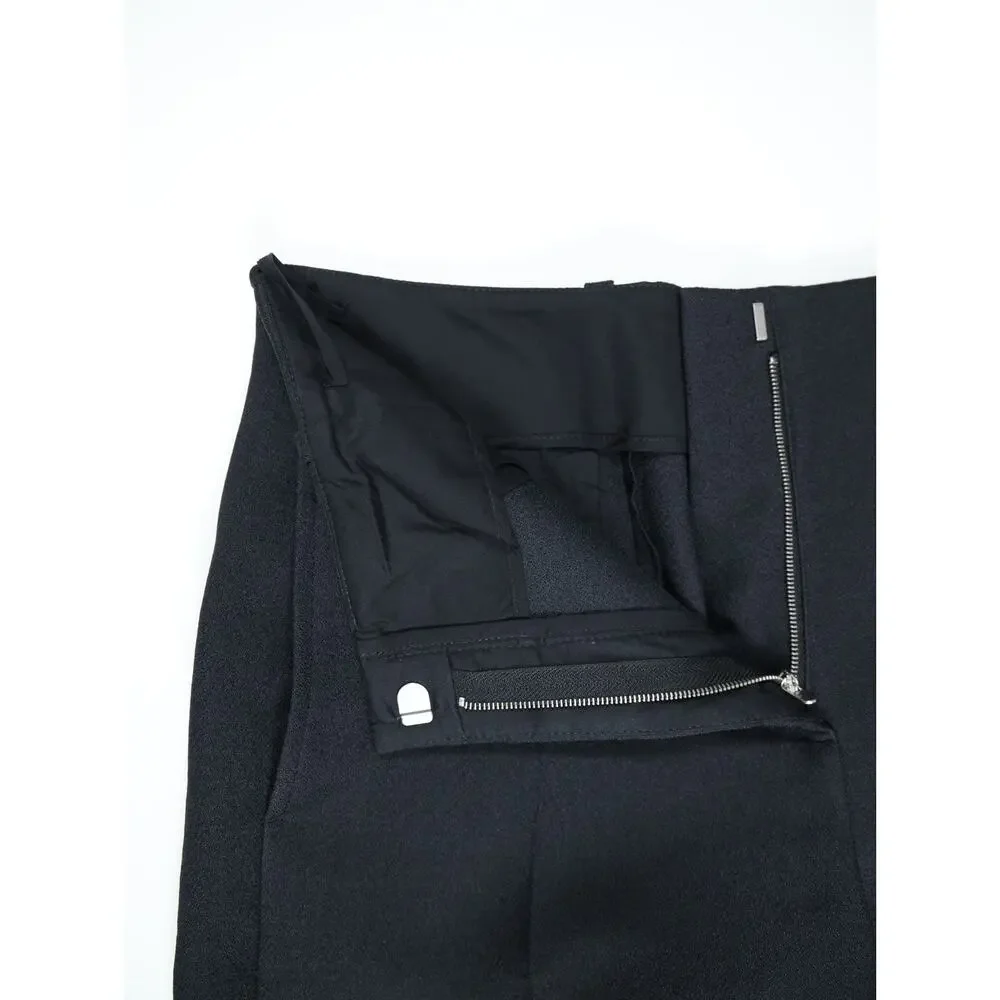 Quiet Luxury Tory Burch Black Wide Leg Tailored Trousers Pants Business Chic 6